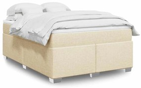 vidaXL Κρεβάτι Boxspring με Στρώμα Κρεμ 140x190 εκ. Υφασμάτινο