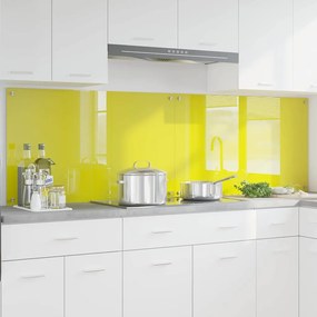 vidaXL Πίσω Πάνελ Κουζίνας 2 pcs Κίτρινο 100 x 60 cm σκληρυμένο γυαλί