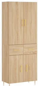 vidaXL Ντουλάπι Sonoma δρυς 69,5 x 34 x 180 εκ. από Επεξεργασμένο Ξύλο