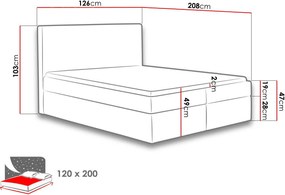 Επενδυμένο κρεβάτι Cosmo-Mple-120 x 200