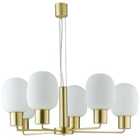 Φωτιστικό Οροφής Fellini I-FELLINI-S6 ORO 6xE27 Led Φ98cm 150cm Gold Luce Ambiente Design Metal, Glass