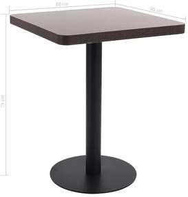 vidaXL Τραπέζι Bistro Σκούρο Καφέ 60 x 60 εκ. από MDF