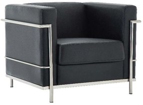 Πολυθρόνα Genova Ε947,12 Inox/Pu Μαύρο 83x73x71cm Metal, Technoderma