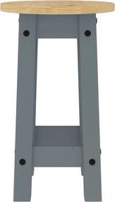 vidaXL Σκαμπό Μπαρ 2 τεμ. Γκρι από Μασίφ Ξύλο Πεύκου