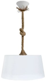 Φωτιστικό Οροφής Drum 31-1351 1/Ε27 Φ35x85cm Με Σχοινί White-Beige Heronia Σχοινί, Πλαστικό