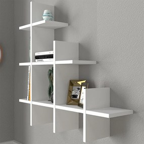 Ραφιέρα τοίχου Juke Megapap χρώμα λευκό 81,8x18x80εκ.