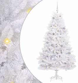 vidaXL Τεχνητό Χριστουγεννιάτικο Δέντρο με Άξονα με βάση Λευκό 180 cm