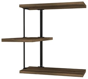 Ραφιέρα Τοίχου Frisbi 804TRH1613 45x20x47,4cm Walnut-Black