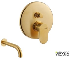 Armando Vicario Slim Gold Brushed Στόμιο+Μίκτης εντοιχισμού 2 εξόδων