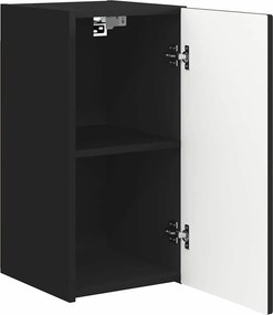 vidaXL Ντουλάπι Τηλεόρασης Τοίχου 2 pcs Μαύρο Επεξεργασμένο Ξύλο