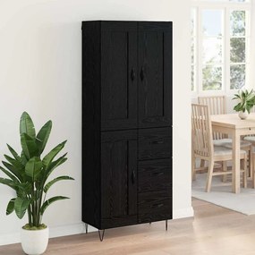 vidaXL Highboard Μαύρη Οξυά 69,5 x 34 x 180 εκ. Επεξεργασμένο ξύλο