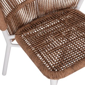 Καρέκλα LYNN C6267.02 Αλουμινίου Λευκή με P.E. Rattan Φυσικό 57x61x79Υ εκ. 57x61x79 εκ.