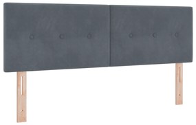 vidaXL Κρεβάτι Box Spring με Στρωση Στρώμα Σκούρο Γκρι 160x200 εκ. Βελούδο