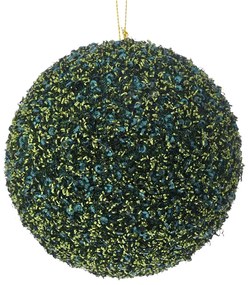 Χριστουγεννιάτικη Μπάλα Polyfoam Σμαραγδί Glitter 12εκ. iliadis 83523