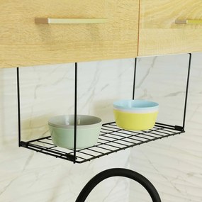 Κρεμαστό Μεταλλικό Ράφι 39x19x20cm Άσπρο ή Μαύρο - Μαύρο