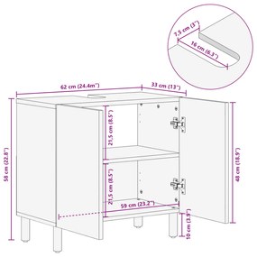 ΝΤΟΥΛΑΠΙ ΜΠΑΝΙΟΥ ΜΑΥΡΟ 62 X 33 X 58 ΕΚ. ΑΠΟ ΜΑΣΙΦ ΞΥΛΟ ΜΑΝΓΚΟ 4018647