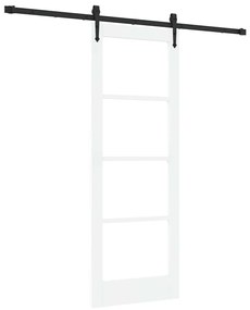 vidaXL Ολισθητή Πόρτα Λευκό 73.5 x 198.5 εκ. Ξύλο και μέταλλο