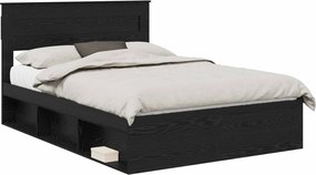 vidaXL Σκελετός Κρεβατιού Μαύρη Δρυς 150 x 200 cm Επεξεργασμένο Ξύλο