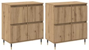 vidaXL Παραδοσιακά Πλευρικά Έπιπλα 2 pcs artisan δρυς 120 x 35 x 70 εκ