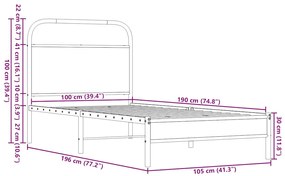 ΠΛΑΙΣΙΟ ΚΡΕΒΑΤΙΟΥ ΧΩΡ. ΣΤΡΩΜΑ ΚΑΦΕ ΔΡΥΣ 100X190 ΕΚ ΕΠ. ΞΥΛΟ 4100458