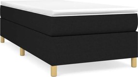 vidaXL Κρεβάτι Boxspring με Στρώμα Μαύρο 100 x 200 εκ. Υφασμάτινο