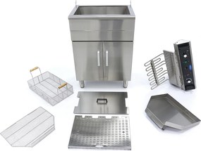 Deep Fryer - 30L - 1 Basket - with Drain Tap and Stand