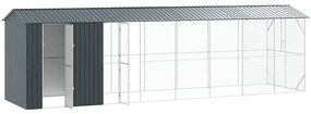 vidaXL Κλουβί πουλιών  με επέκταση σε ανθρακί, 210 x 838 x 247 εκ. από ατσάλι