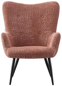 Πολυθρόνα C-06 Fylliana με Μεταλλικά Πόδια και Ρόζ Ύφασμα 80x75x97 εκ. 80x75x97 εκ.