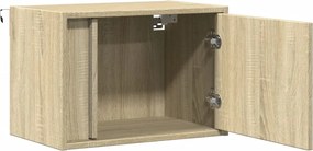 vidaXL Κομοδίνο Επιτοίχιο με Φώτα LED Sonoma Δρυς