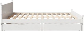 vidaXL Σκελετός Κρεβ. Χωρίς Στρώμα Λευκό 200x200 εκ Μασίφ Πεύκο