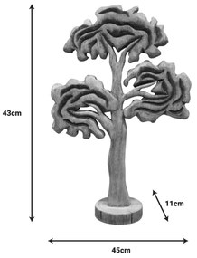 Επιτραπέζιο διακοσμητικό δέντρο Ethelia Inart φυσικό μάνγκο ξύλο 35.5x11x53εκ