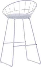 vidaXL Καρέκλες Μπαρ 2 τεμ. Λευκές από Συνθετικό Δέρμα