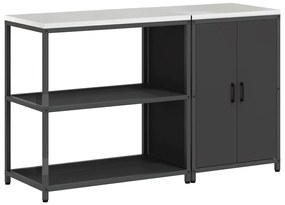 vidaXL Σετ Αποθήκευσης Κουζίνας με ράφι 2 pcs Μαύρο 150 x 50 x 92 εκ.