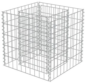 vidaXL Συρματοκιβώτιο-Γλάστρα Υπερυψωμένη 50x50x50 εκ. Γαλβ. Χάλυβας