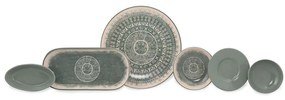 Σερβίτσιο Πιάτα Φαγητού (Σετ 28Τμχ) 275KRM1738 Green-Beige Hermia 28 τμχ Ceramic