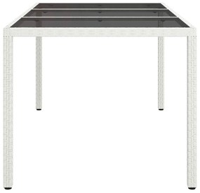 vidaXL Τραπέζι Κήπου για Φαγητό Λευκό 150 x 90 x 75 cm Πολυ ράταν