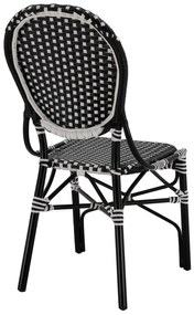 ΚΑΡΕΚΛΑ ΑΛΟΥΜΙΝΙΟΥ BAMBOO LOOK ΜΕ WICKER ΜΑΥΡΟ ΛΕΥΚΟ HM5792.02 46x60x96 εκ.