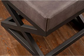 Πουφ Σκαμπό Ανθρακί KRUPA 46x46x44