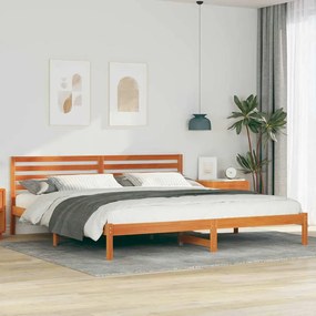 vidaXL Σκελετός Κρεβατιού Καφέ κεριού 200 x 220 cm Μασίφ ξύλο πεύκου