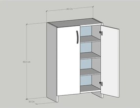 Stewehome Έπιπλο παπουτσοθήκης με 4 ράφια Λευκό 60x32x90 cm