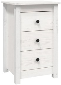 vidaXL Κομοδίνο Λευκό 40 x 35 x 61,5 εκ. από Μασίφ Ξύλο Πεύκου