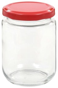 Βάζα Μαρμελάδας 96 τεμ. 230 ml Γυάλινα με Κόκκινα Καπάκια - Κόκκινο