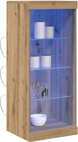 vidaXL Πλευρικό Τραπέζι LED Artisan Oak 41 x 37 x 100 εκ