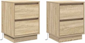 vidaXL Κομοδίνο 2 τμχ. Δρύς Sonoma 39 x 34,5 x 50 εκ.