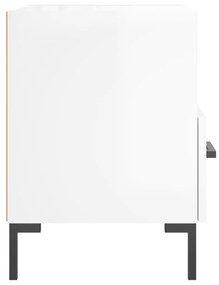 vidaXL Κομοδίνο Γυαλιστερό Λευκό 40 x 35 x 47,5 εκ. Επεξεργασμένο Ξύλο