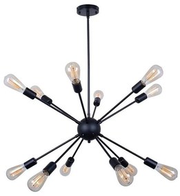 Multi-light ceiling lamp Ponile black metal 52x52x100cm 52x52x100 εκ.