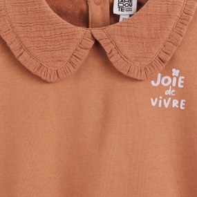 Φούτερ από φανέλα με στρογγυλό γιακά