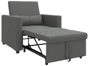 vidaXL Μονός καναπές-κρεβάτι Σκούρο γκρι 90 x 165 x 87 εκ. ύφασμα