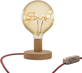 Επιτραπέζιο Φωτιστικό Ξύλινο Posaluce Love Φυσικό Dimmer