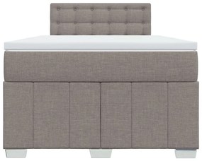 vidaXL Κρεβάτι Boxspring με Στρώμα Taupe 120x190 εκ. Υφασμάτινο